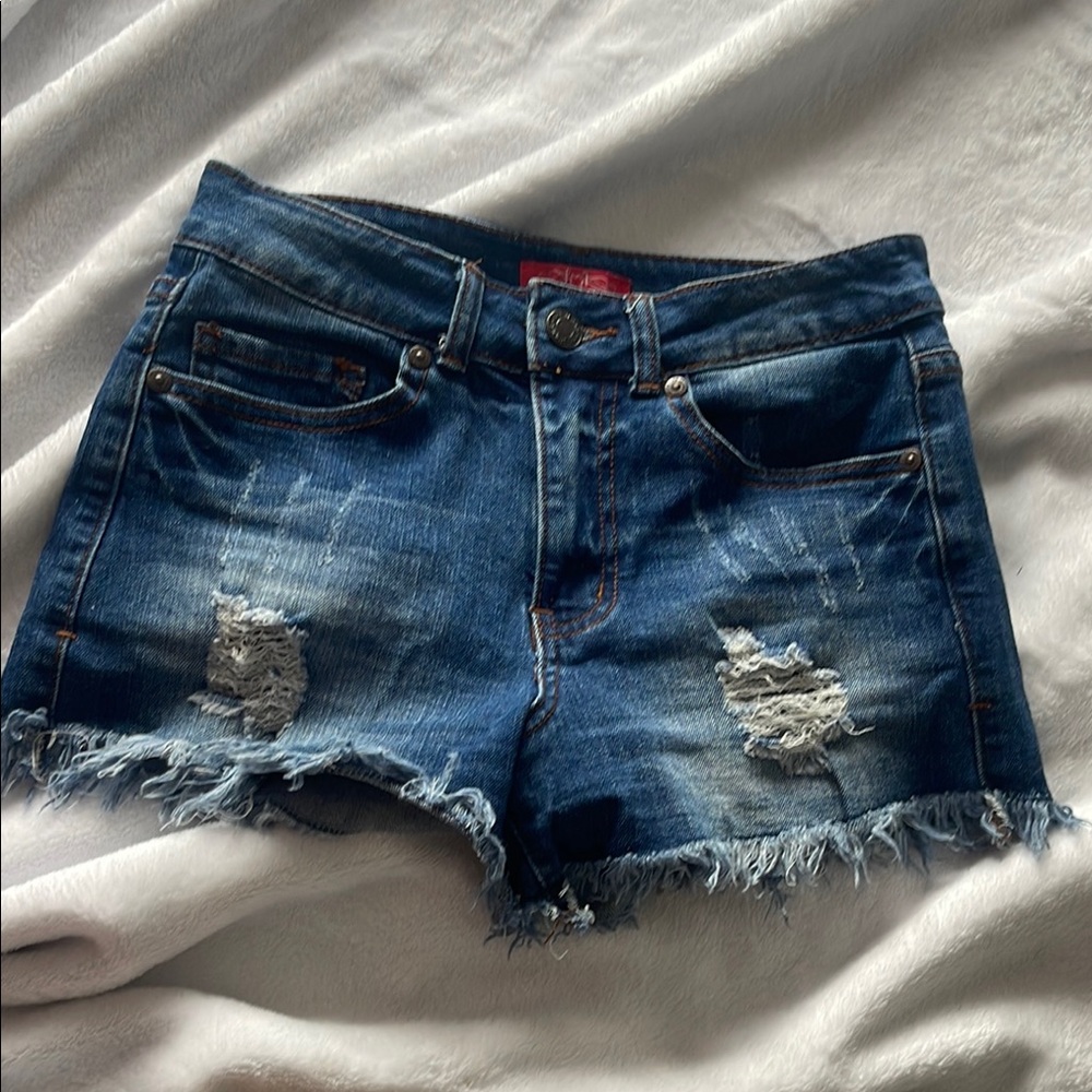 Distressed Denim Shorts